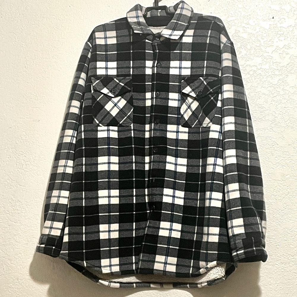 Freedom Foundry Men's Fleece-Lined Flannel Shacket Shirt SZ XL